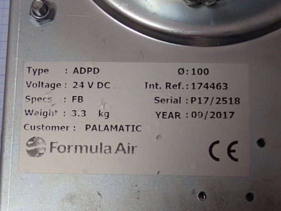 Пневматический демпфер сдвижной Formula Air ADPD Ф100mm типа-AADA000169 24VDC P17/2518 PALAMATIC