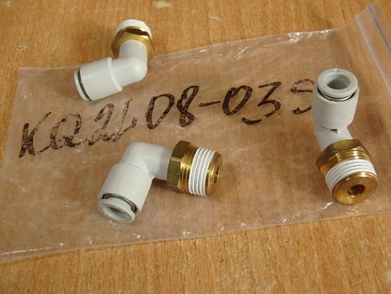 Соединение быстроразъемное угловое smc kQ2L08-03s r3/8"-8.0mm угловой штекер фитинг