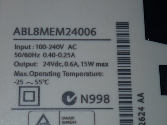 Блок питания Telemecanique ABL 8MEM24006 100-240VAC 24VDC 0.6A