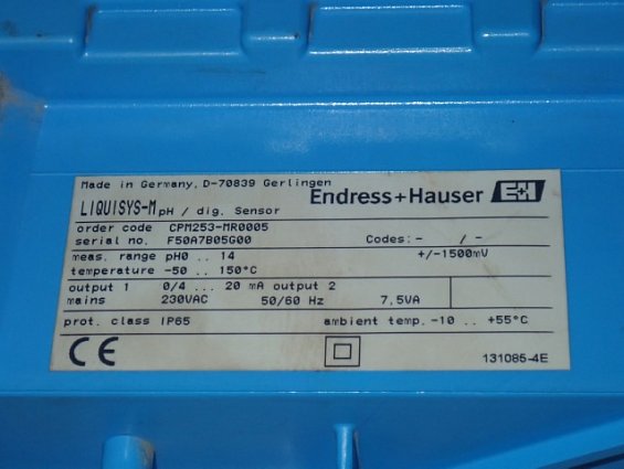 Трансмиттер Endress+Hauser LIQUISYS-M CPM253-MR0005 srial no. F50A7B05G00 БЫВШИЙ В УПОТРЕБЛЕНИИ ТЕХН