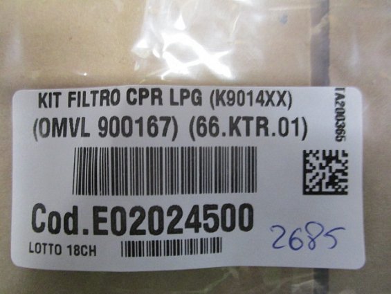 Ремкомплект встроенный фильтр kit filtro CPR LPG k9014XX e02024500 omvl-900167 66.ktr.01