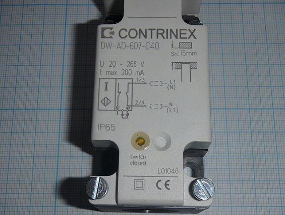 Датчик индуктивный contrinex dw-ad-607-c40 Sn:15mm U:20-265V Imax=300mA IP65