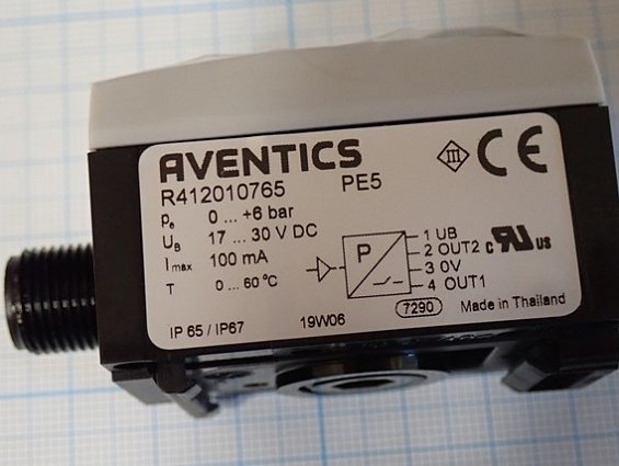 Датчик давления Aventics R412010765 (R412007975) pe5-pn-g014-000-060-m12 0...+6bar